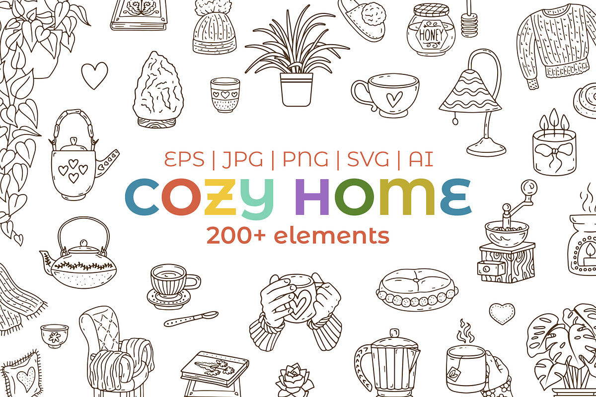 Cozy Home Hygge Scene Creator Bundle, an Object Graphic by Rose Design (Photo 1 of 17)