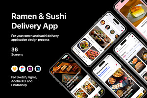 Ramen & Sushi Delivery App, an UI Kit Template by flr.24