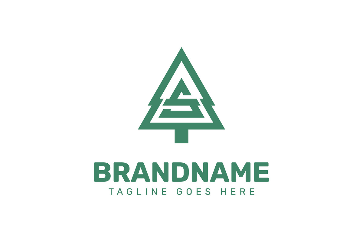 Letter S Pine Tree Logo, a Branding & Logo Template by Pray Art Design Studio