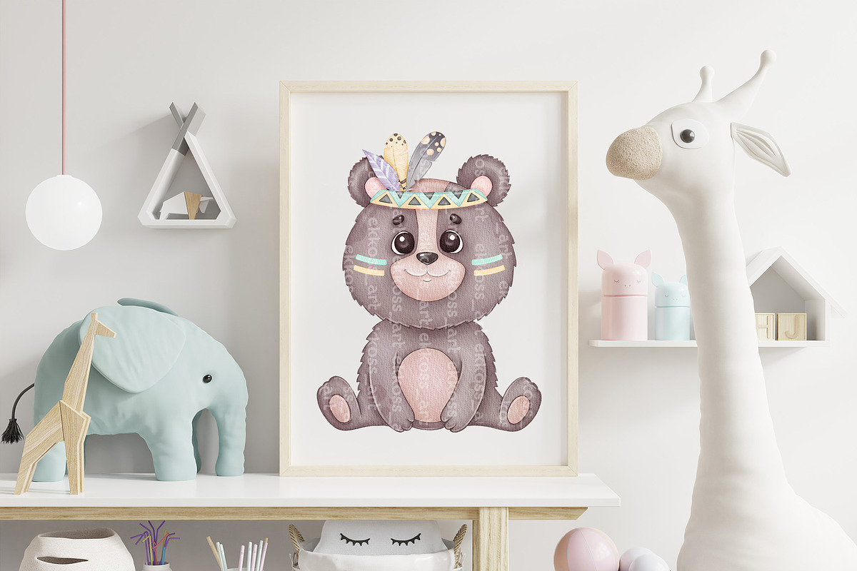 Watercolor Boho Animals Clipart, an Animal Illustration by ekossa_art (Photo 7 of 9)