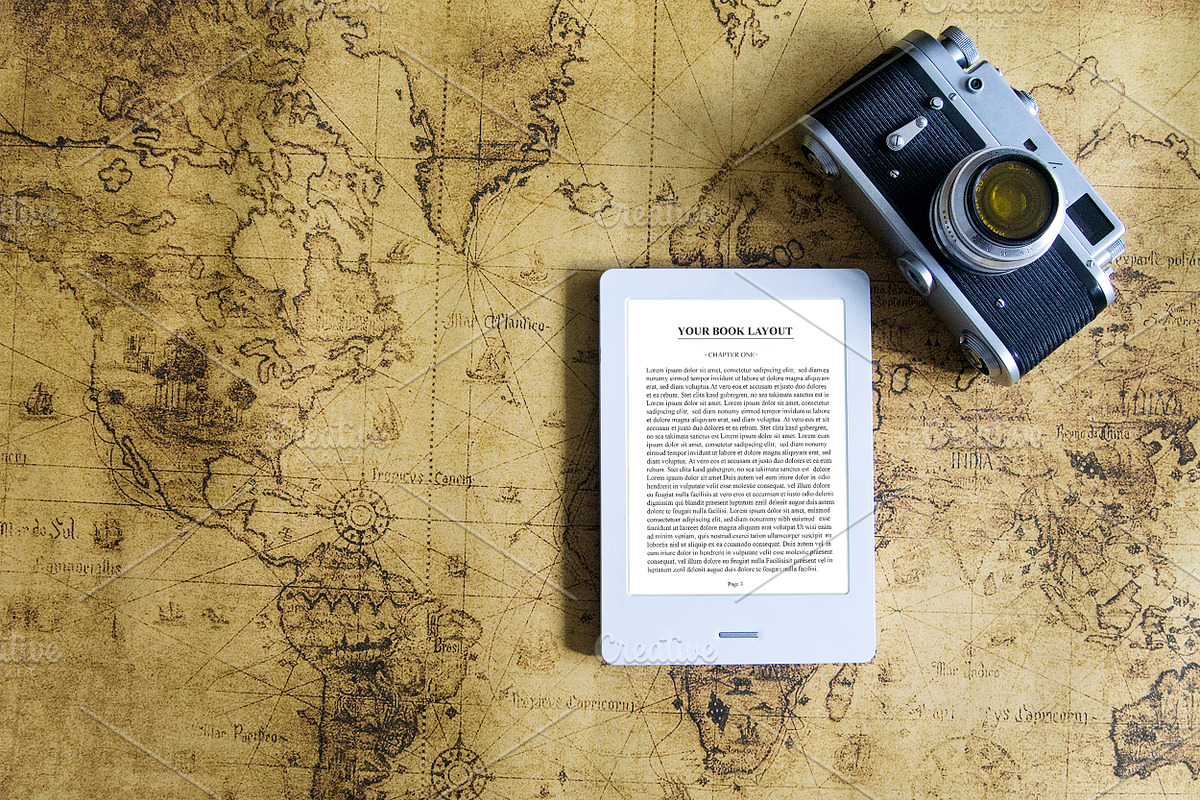 E-Book Reader,Mock-up, a Device Mockup by Mockup Stories