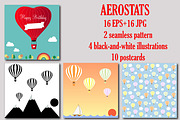 Set of hot air balloons, aerostats, a Seasonal Illustration by Orangepencil (Thumbnail 1 of 5)