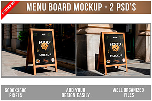 Menu Board Mockup PSD, an Advertising Mockup by Bruno's Shop