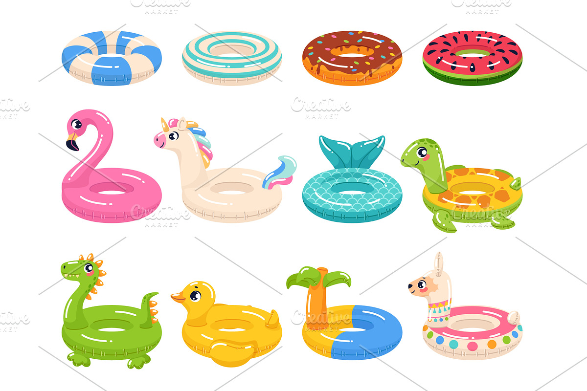 Cartoon inflatable circles. Colorful, an Object Illustration by YummyBuum