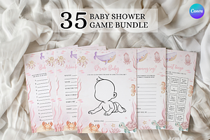 Sea You Soon Baby Shower Games, a Card Template by Digital_Mind
