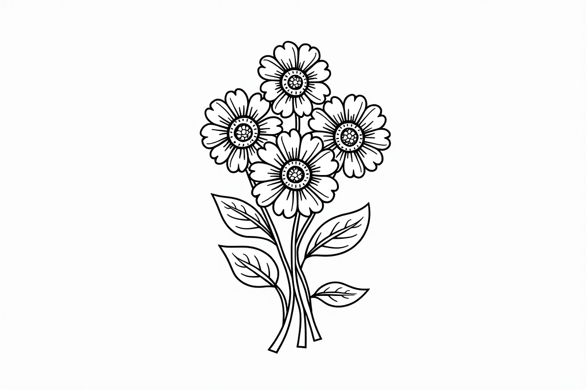 Floral Coloring Book for Adults Set, an Illustration by Creativeshirt (Photo 6 of 9)