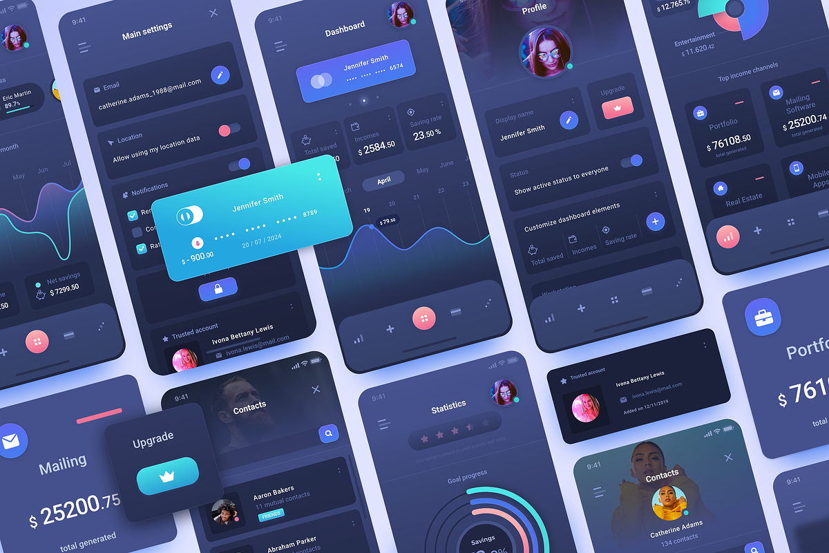 Track and Save Dashboard UI Kit, an App Template by Zhenya_ux (Photo 3 of 4)