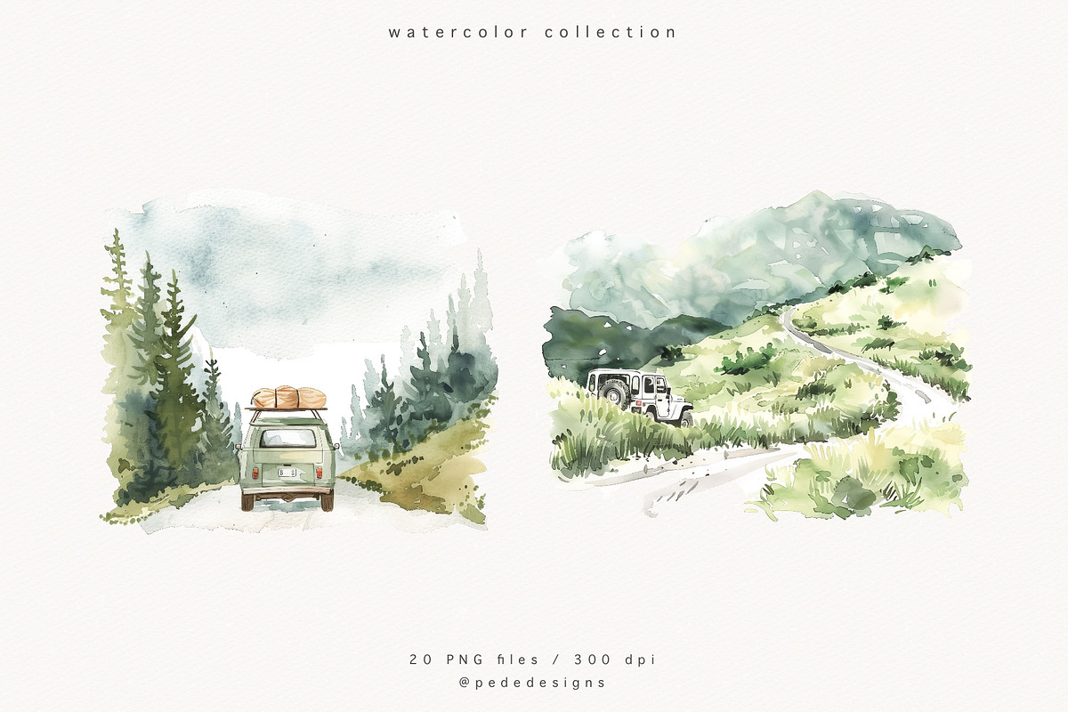 Roadtrip Illustrations, a Decorative Illustration by PeDe Designs (Photo 6 of 10)