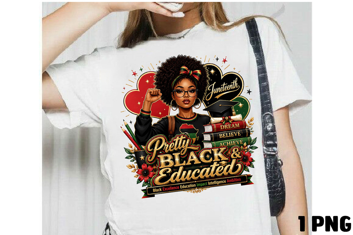 Pretty Black Educated Girl, a Seasonal Illustration by DreamCafeArt (Photo 5 of 6)