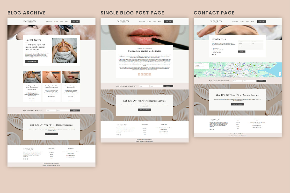 Beauty Salon Elementor Template Kit, a WordPress Template by Templatez.Co (Photo 7 of 9)