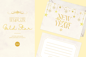 New Year GREETING CARD CANVA TEMPLAT, a Card Template by The Little Lily Studio