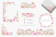Pink Tulip Watercolor Clip Art, an Illustration by Daryartsy (Thumbnail 3 of 6)