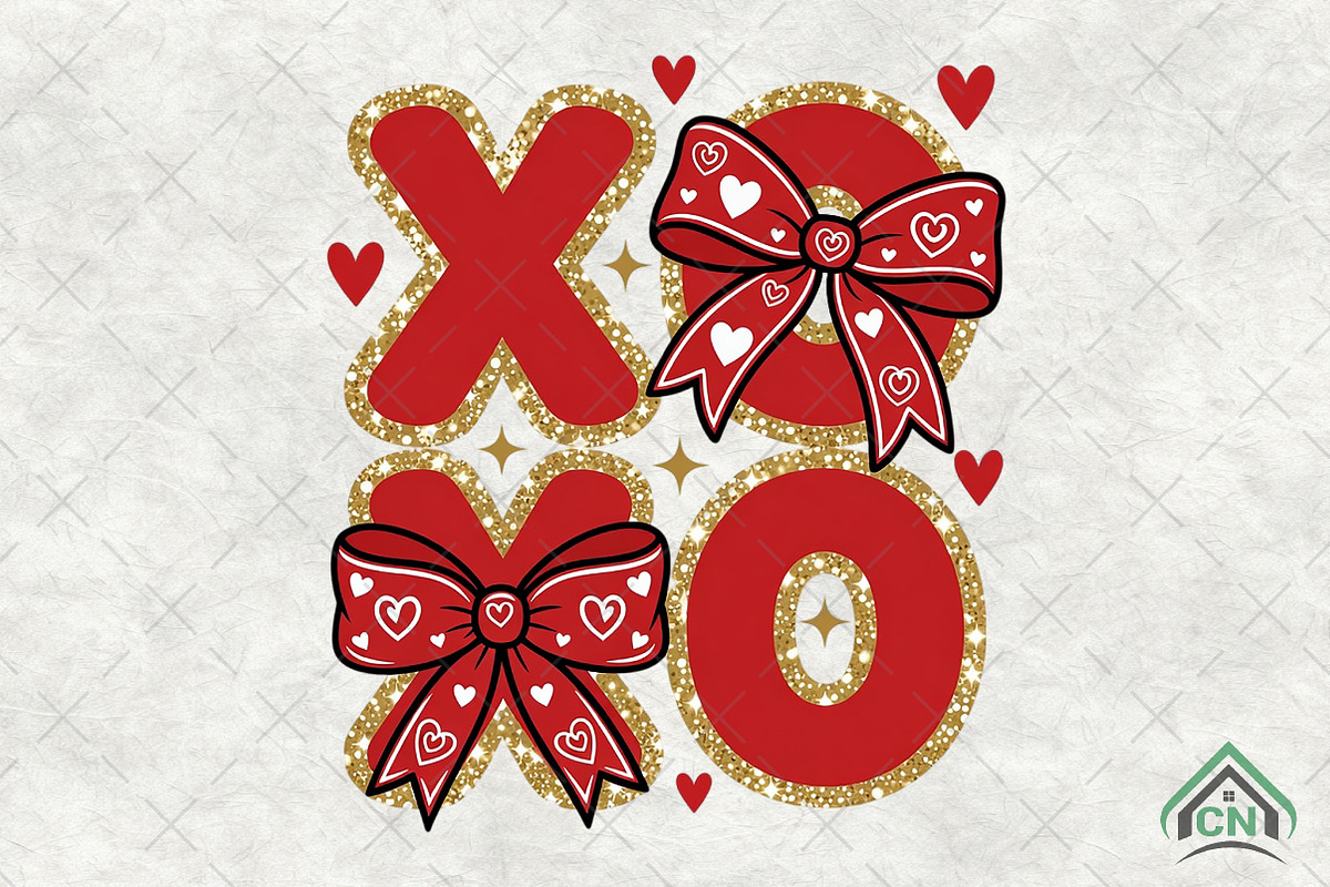 XOXO Love Glitter PNG, an Illustration by Craft Nest (Photo 1 of 4)