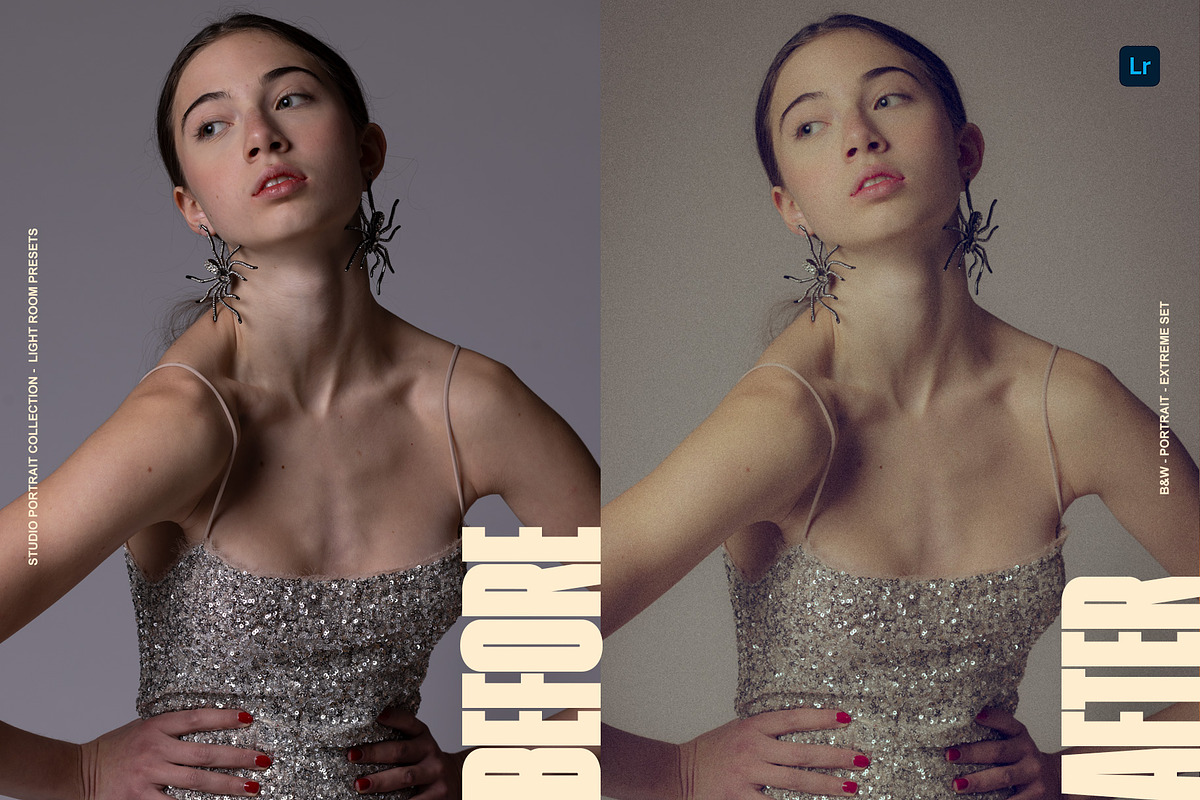 Vintage Studio Portrait LR Presets, a Preset Add-On by Lumière Noire Studio (Photo 3 of 4)