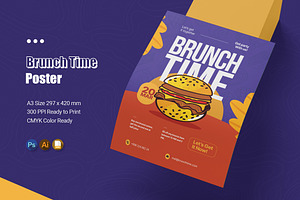 Brunch Time Poster, a Poster Template by Esensifiksi.studio