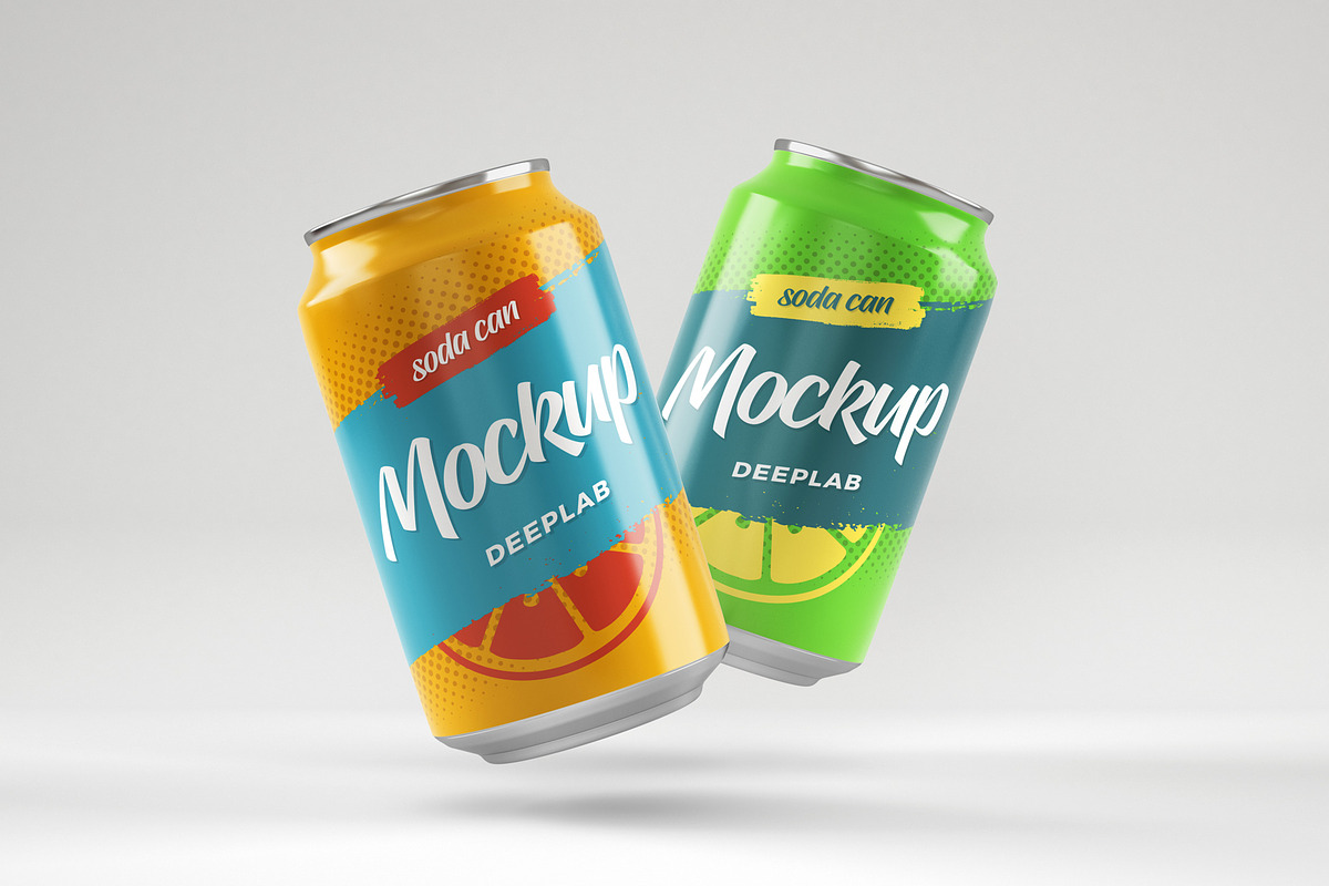 Soda Can Mockup Set, a Packaging Mockup by Deeplab (Photo 8 of 17)