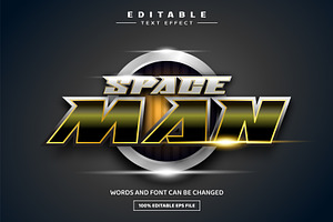 Space Man 3D Editable Text Effect