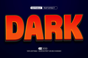 Dark Vector 3d Editable Text Effect