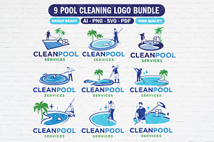 Swimming Pool Cleaning logo Bundle, a Branding & Logo Template by Guavanaboy