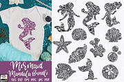 Mermaid Mandala SVG Bundle, an Animal Illustration by OldMarket Designs (Thumbnail 1 of 10)