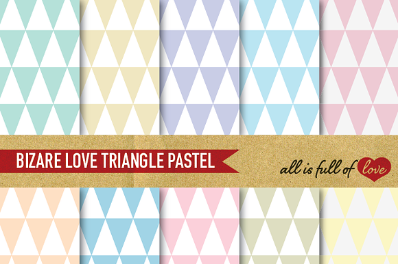 Triangles Patterns Pastel Paper preview 2