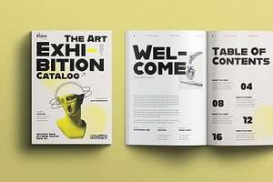 Art Exhibition Catalog Layout Design, a Brochure Template by MassiveCreator