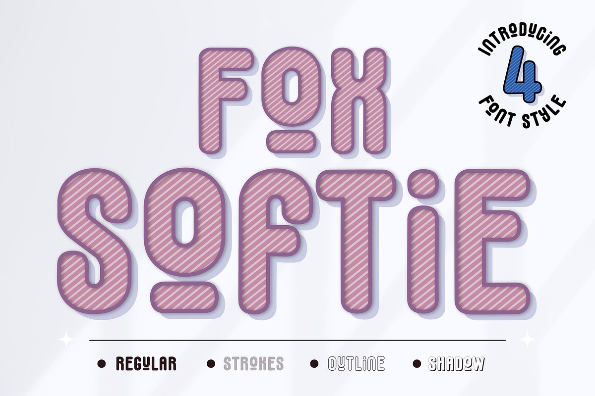 Fox Softie : 4 Font Styles, a Sans Serif Font by Fox7 By Rattana (Photo 1 of 13)