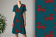 Regal Red Dragon Seamless Pattern, a Pattern Graphic by Sharon Schwalbe (Thumbnail 1 of 7)