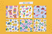 Summer vector clipart & patterns, an Illustration by Valerie (Thumbnail 5 of 8)