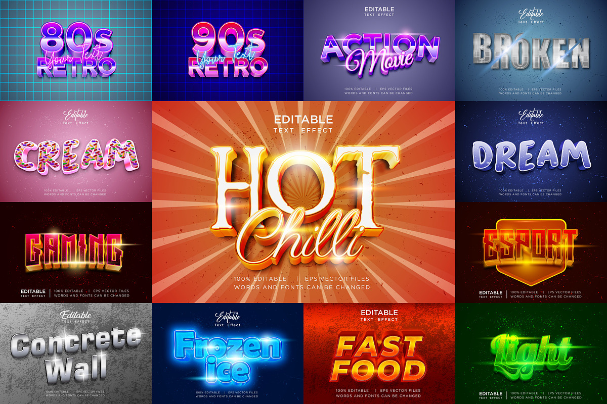 3d editable text effect bundle, a Plug-in Add-On by yokbisayok (Photo 2 of 32)