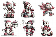 Whimsical Christmas Snowman Clipart, an Illustration by Daily.Designs (Thumbnail 4 of 5)