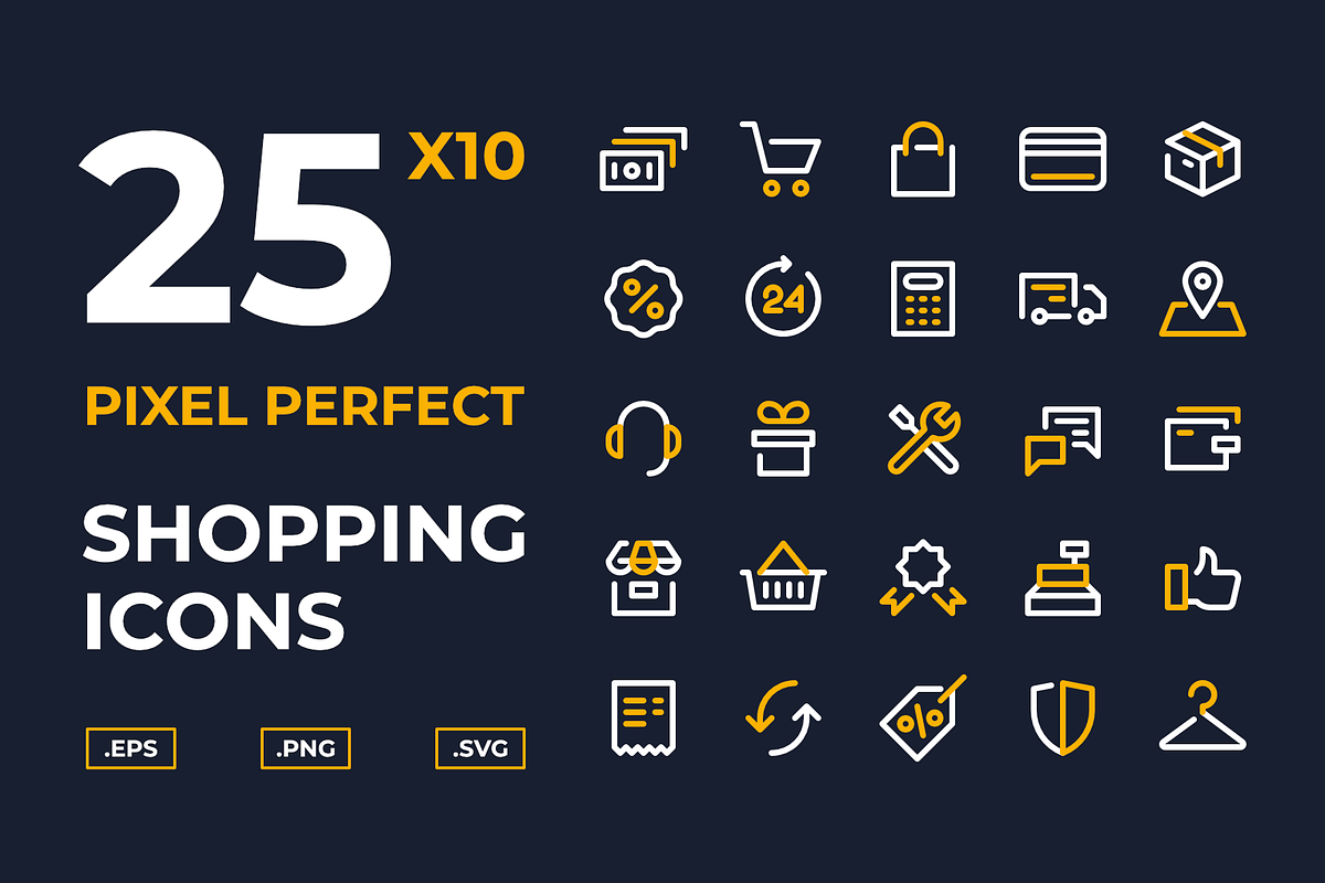 Shopping Icons, an Outline Icon by Ruslan Babkin (Photo 1 of 12)