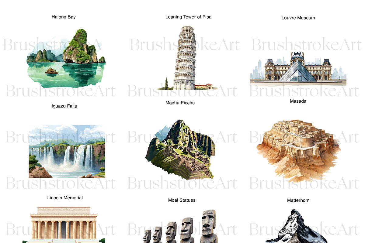 Landmarks Clipart, Pyramids, Travel, an Illustration by BrushstrokeArtGB (Photo 5 of 9)