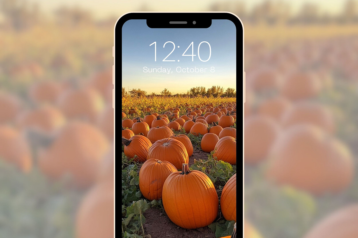 Pumpkin & Fall Flowers Phone BG, a Graphic by Kalindiprints (Photo 7 of 7)