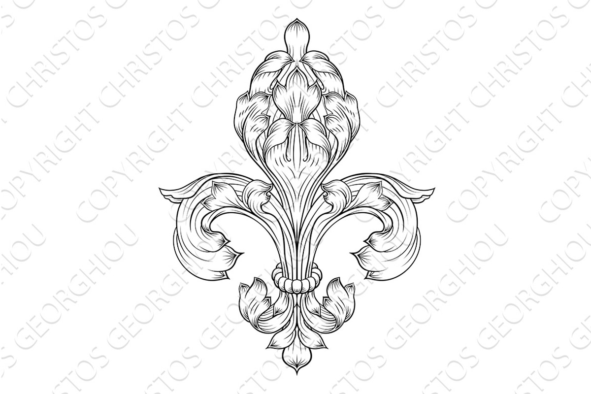 Fleur De Lis Lily Lys Flower Royal, an Illustration by Christos Georghiou