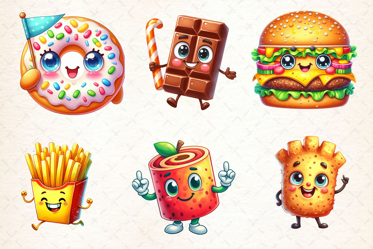 Cute Junk Food Sublimation Clipart, a Work Illustration by Dream Creation (Photo 5 of 5)