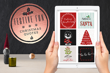 Festive Fun Social Media Quotes Pack, a Social Media Template by Garlic Friday Design