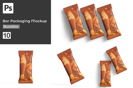 Snack Bar Packaging Mockup Bundles