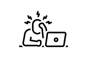 Stress headache black icon Icon for, an Outline Icon by Creative priyanka