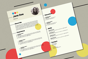 Pale Yellow Bauhaus Style Resume, a Resume Template by wavebreak