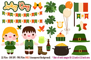Lucky Day Clip Art, a Seasonal Illustration by Cozy Cat Design (Thumbnail 1 of 3)