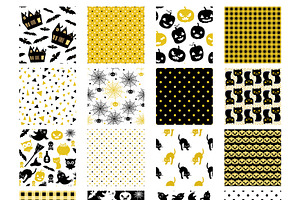 Elegant Halloween Seamless Patterns