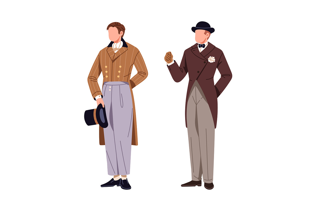 Retro, vintage British gentlemen set, a Person Illustration by PaperTrident (Photo 2 of 5)