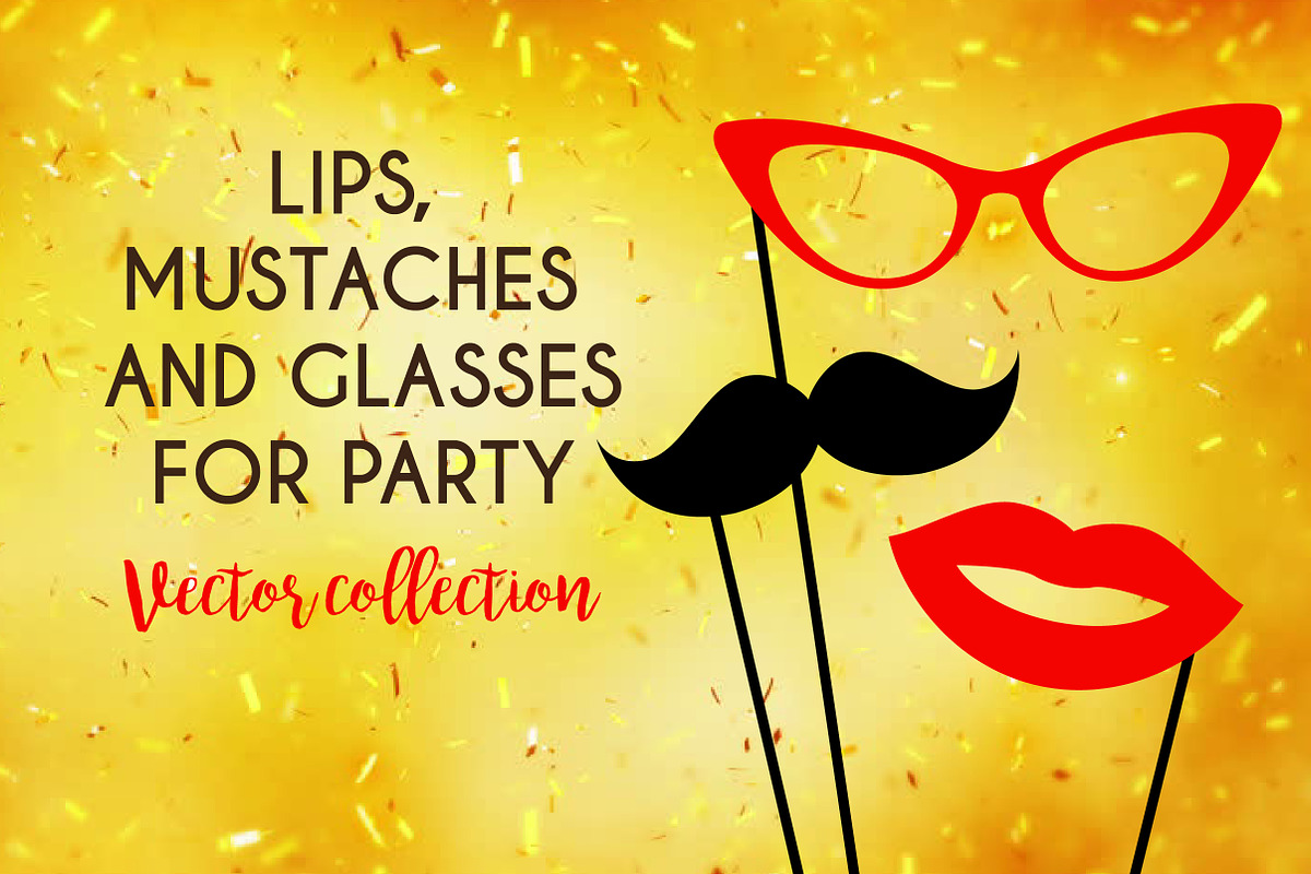 Mustaches and others items for party