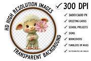 Whimsical Easter Lamb Clipart, an Illustration by Craft Nest (Thumbnail 3 of 9)