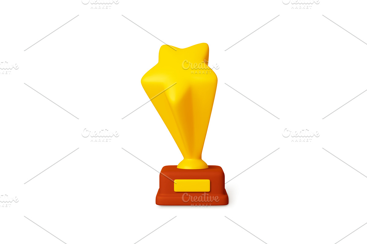 Award golden trophy 3d icon, a Sport Illustration by Valerie Bodnar