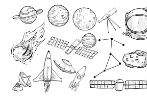 Space Exploring Handdrawn Collection