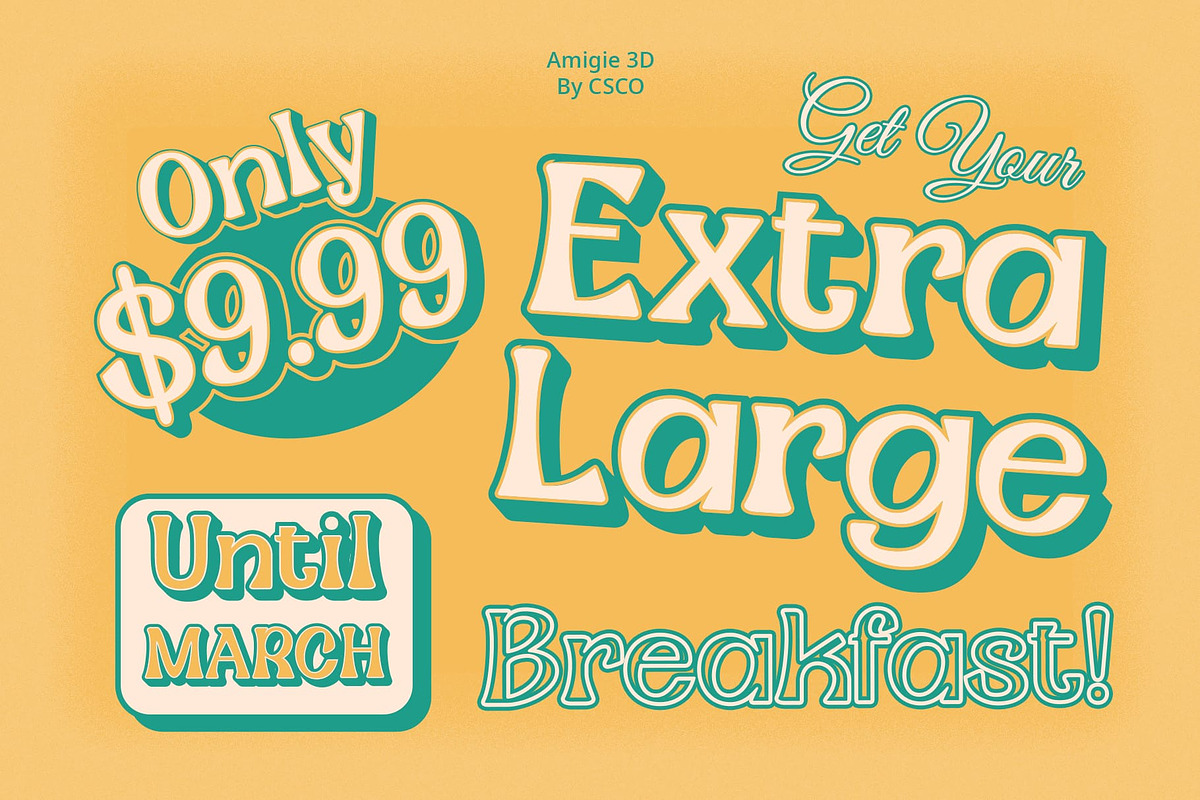 Amigie 3D, a Serif Font by Craft Supply Co. (Photo 3 of 8)