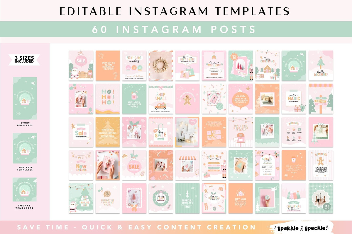 Playful Christmas Instagram Bundle, a Social Media Template by Sparkle & Speckle (Photo 2 of 6)