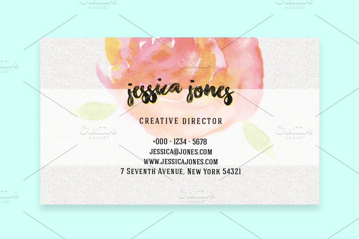 Watercolor Creative Business Card, a Business Card Template by land art (Photo 9 of 10)